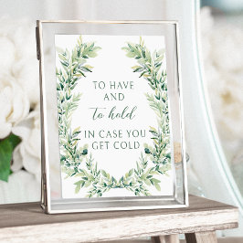 Póster Poster de manta boda de hojas verdes