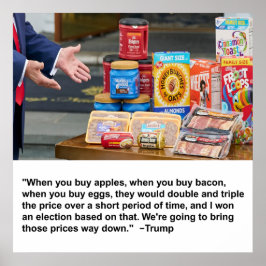 Póster Poster de manzanas, tocino y huevos