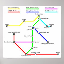 Poster de Mapa de Bicicletas Denver