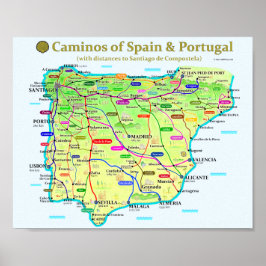 Póster Poster de mapa de camino
