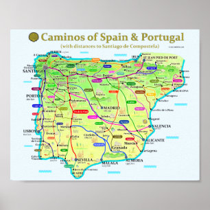 Póster Poster de mapa de camino