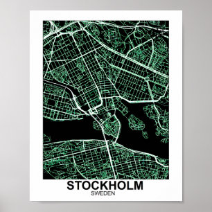 Póster Poster de Mapa de Estocolmo