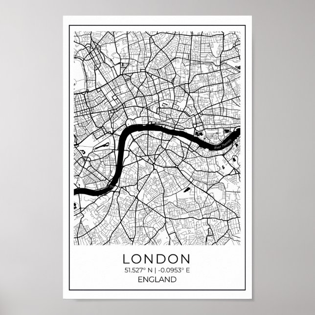 Póster Poster de Mapa de Londres - London Wall Art (Frente)