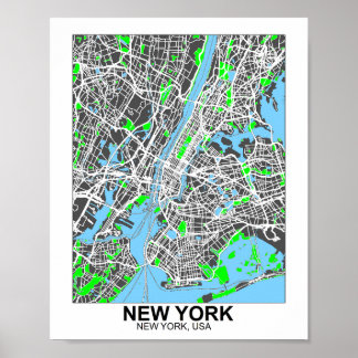 Póster Poster de Mapa de Nueva York
