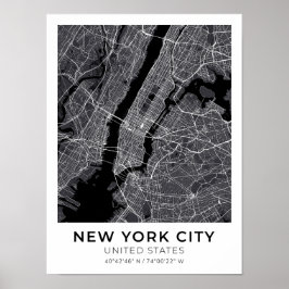 Póster Poster de Mapa de Nueva York