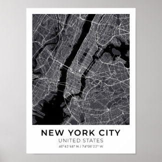 Póster Poster de Mapa de Nueva York