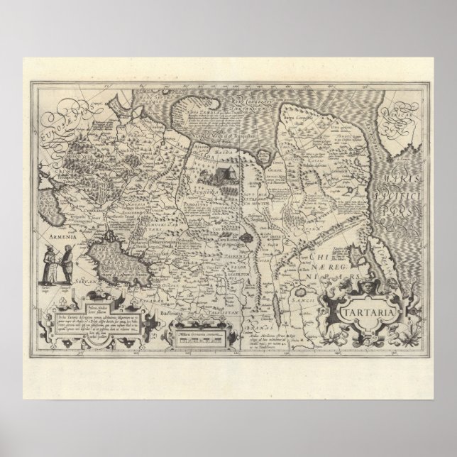 Póster Poster de mapa de señalización de vintage (Frente)