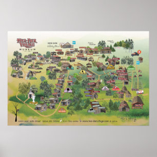 Póster Poster de Mapa del Museo de la Aldea Har-Ber