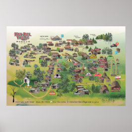 Póster Poster de Mapa del Museo de la Aldea Har-Ber