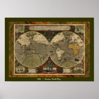 Póster poster de Mapa Histórico del Mapa Mundial de Hondi