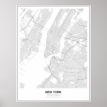 Poster de Mapa Minimalista de Nueva York