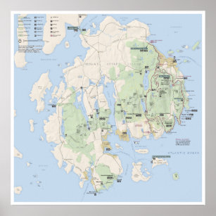 Póster Poster de mapas de Acadia