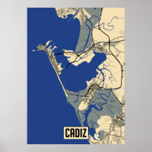 Poster de mapas de Cádiz