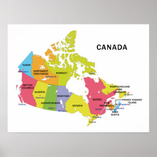 Póster Poster de mapas de Canadá