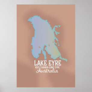 Póster Poster de mapas de Lake Eyre Australia