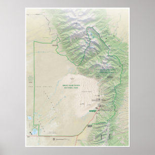 Póster Poster de mapas de las Dunas de Arena Grande (Colo