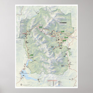 Póster Poster de mapas de las Montañas Rocosas (Colorado)