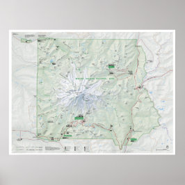 Póster Poster de mapas de Mount Rainier