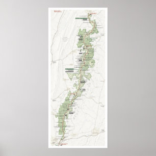 Póster Poster de mapas de Shenandoah