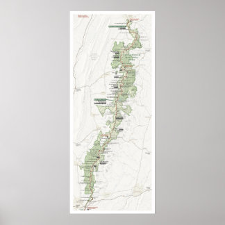 Póster Poster de mapas de Shenandoah