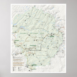 Póster Poster de mapas de Yosemite