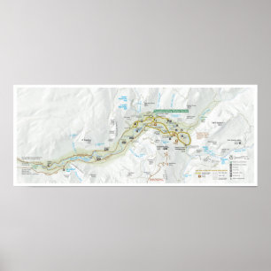 Póster Poster de mapas de Yosemite Valley