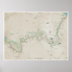 Póster Poster de mapas del Gran Cañón