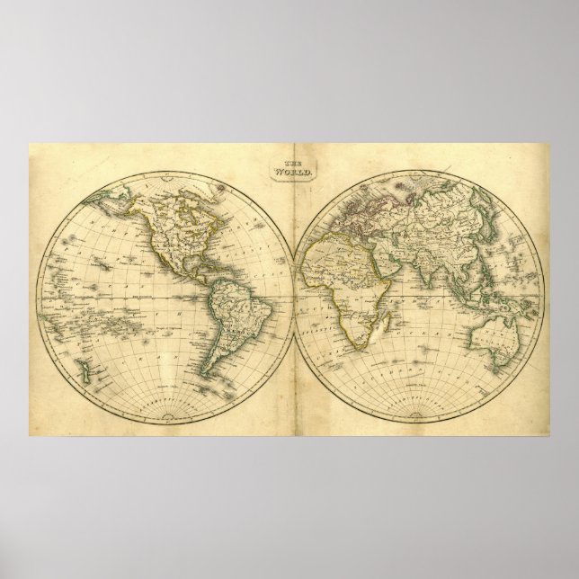 Póster Poster de mapas del mundo antiguo (Frente)