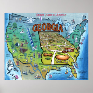 Póster POSTER de mapas GA USA
