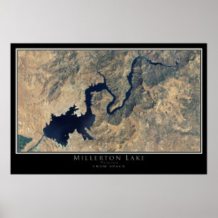 Póster Poster de mapas satelitales de Millerton Lake Cali