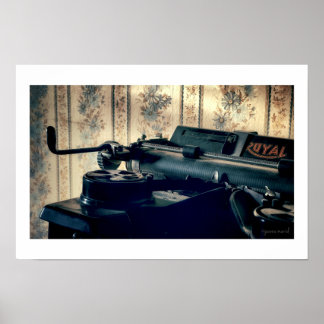 Póster Poster de máquina de escribir de época