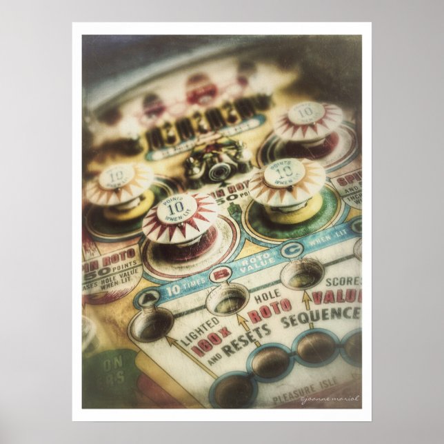 Póster Poster de máquina de pinball de época (Frente)