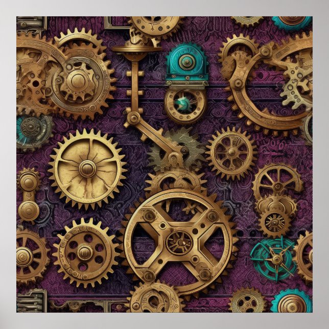 Póster Poster de máquinas Steampunk (Frente)