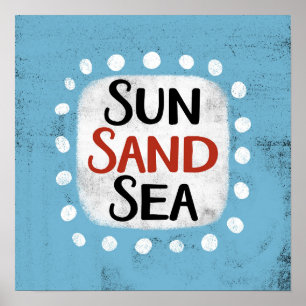 Póster Poster de mar de arena Sun Wall Art