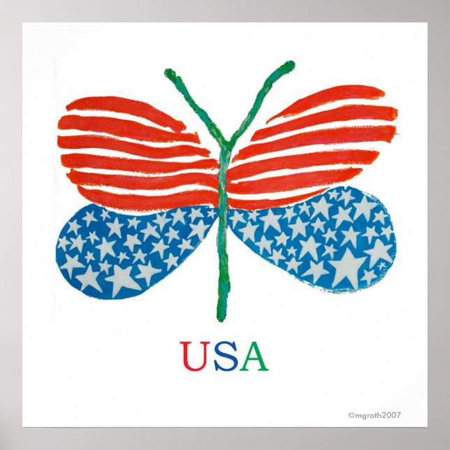 Póster Poster de mariposa de bandera (Frente)