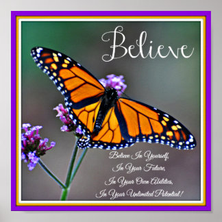 Póster Poster de mariposa de creer