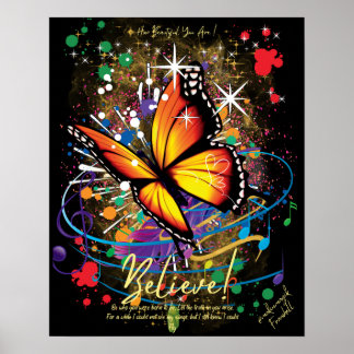 Póster Poster de mariposa de creer