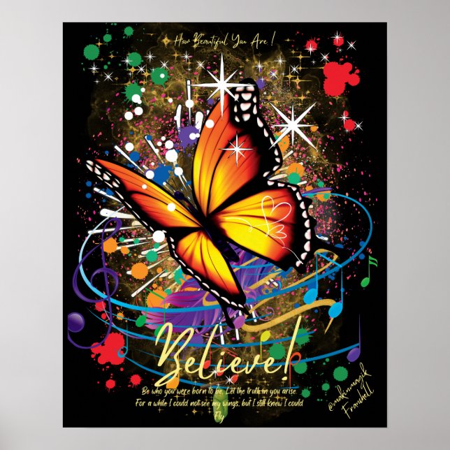 Póster Poster de mariposa de creer (Frente)