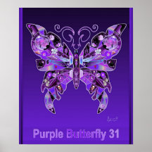 Poster de mariposa morada 31