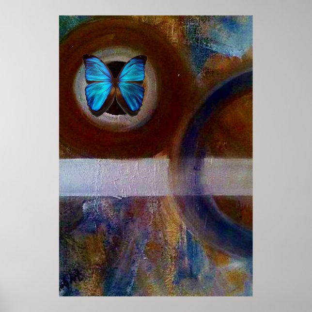Póster Poster de mariposa morfa azul (Frente)