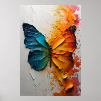 Póster Poster de mariposa Vivid Wings Oil Paint Butterfly