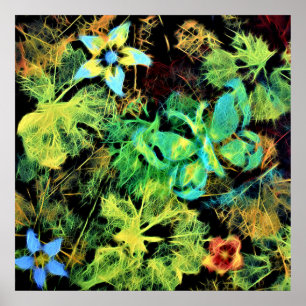 Póster Poster de mariposa y flor Rodilius
