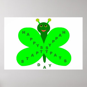 Póster Poster de mariposas en el Día de Saint Patricks