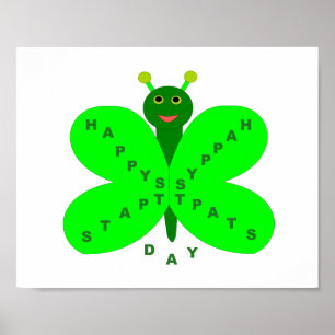 Póster Poster de mariposas en el Día de Saint Patricks