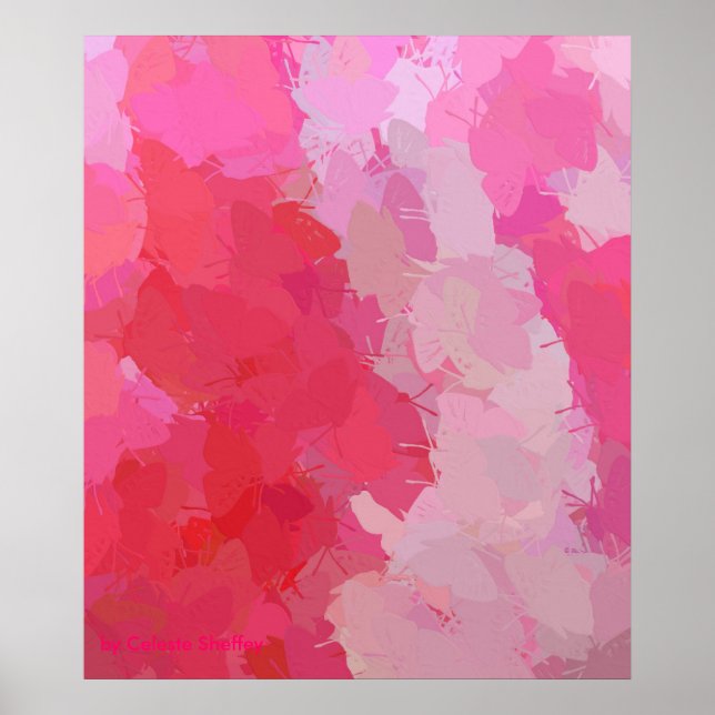 Póster Poster de mariposas rosadas bonitos (Frente)