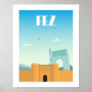 Póster Poster de Marruecos en la ciudad de Fez