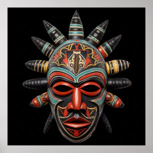 Póster Poster de máscara africana