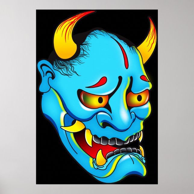 Póster Poster de máscara de Hannya Demon (Frente)