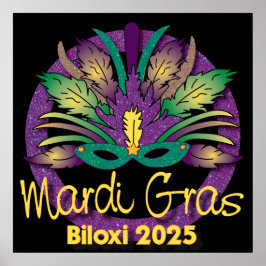 Póster Poster de Máscara de Mardi Gras - 2025 - Biloxi, M