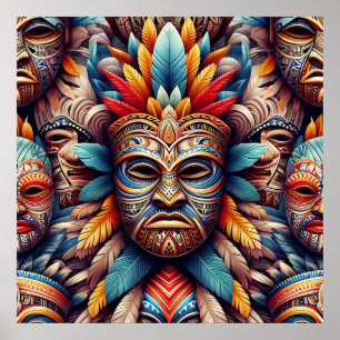 Póster poster de máscara tiki